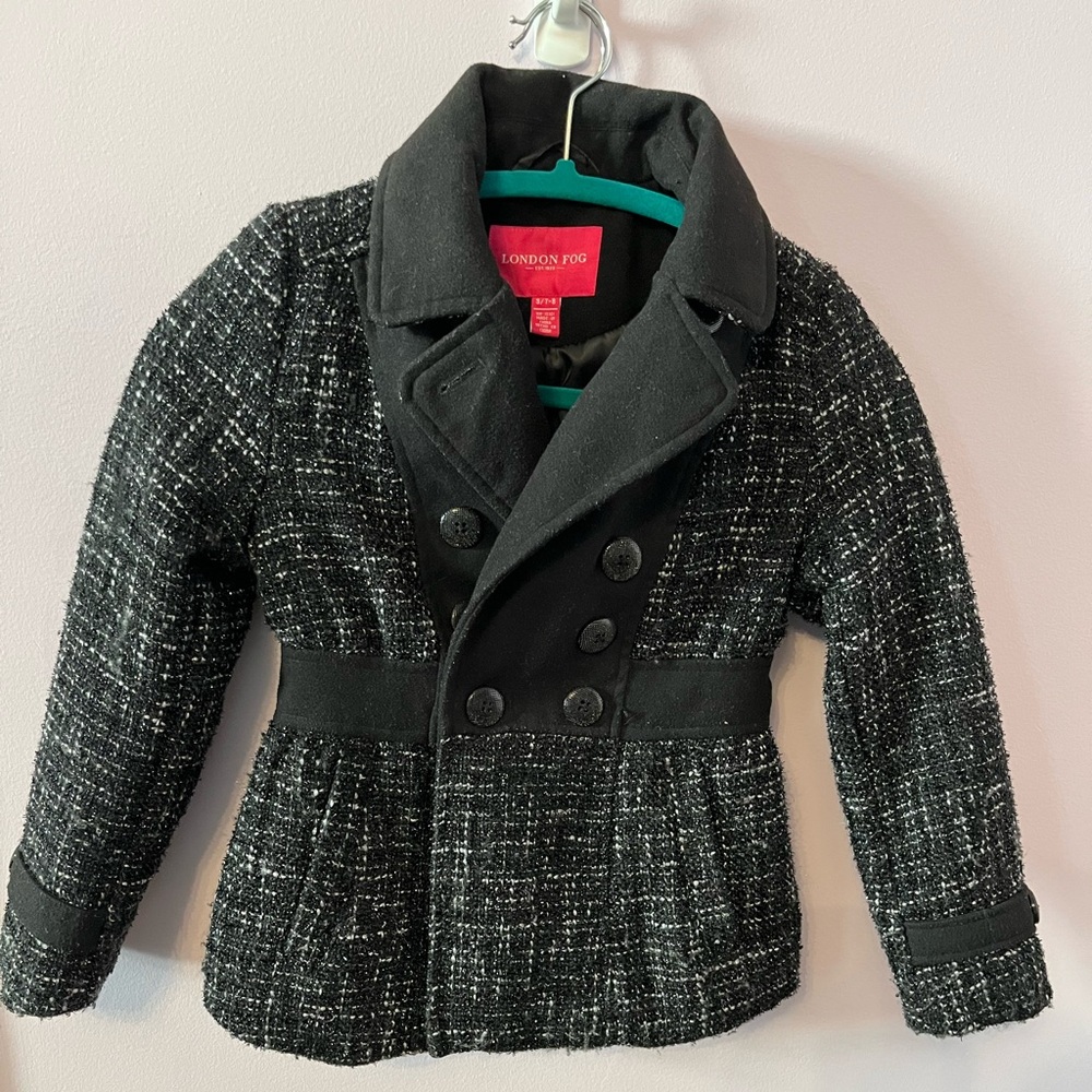 London Fog Black Jacket with Pink Label